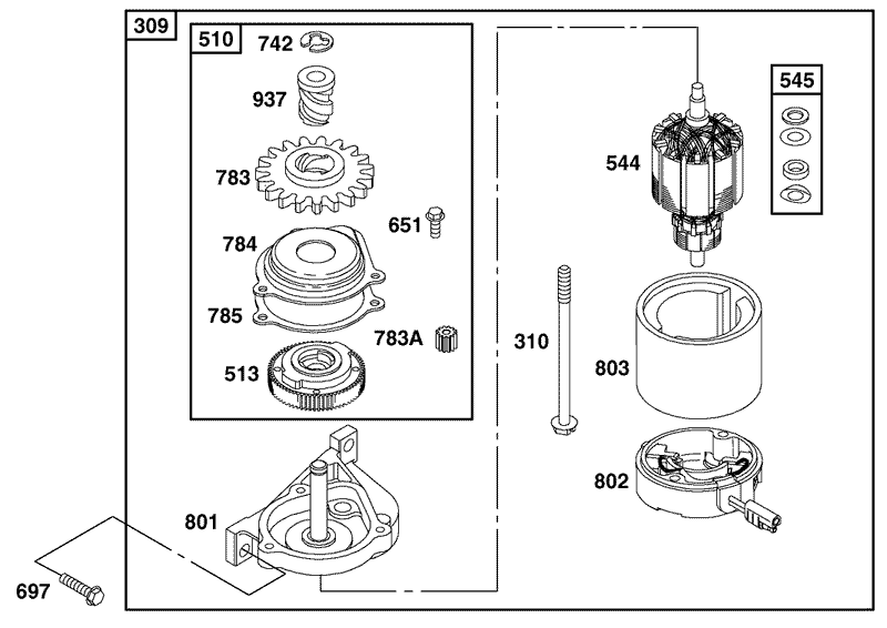 Starter Motor Assembly Engine GTS 200 only on 20791
