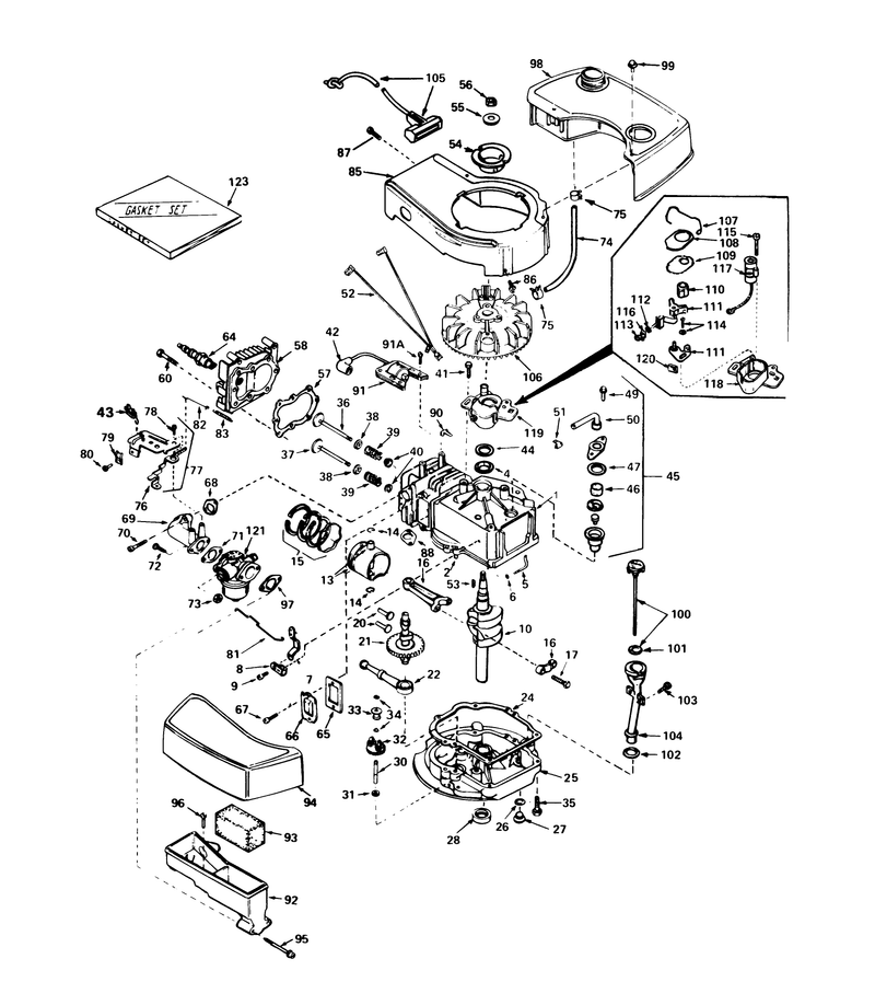 Engine Tecumseh Model No Tnt 100 10061c
