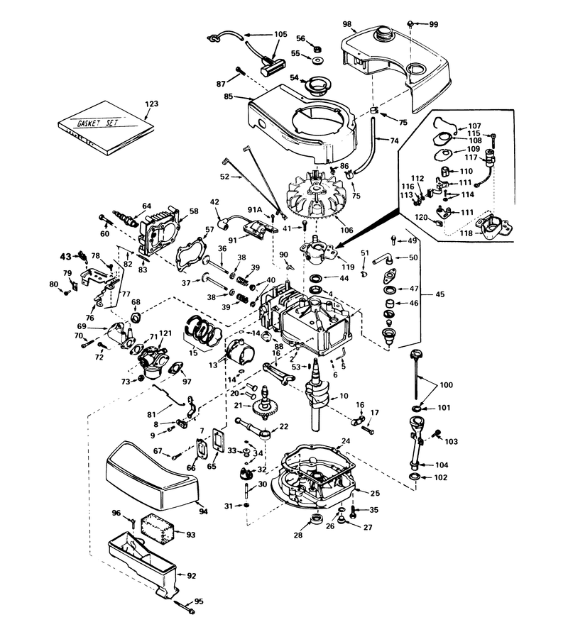 Engine Tecumseh Model No Tnt 100 10065c