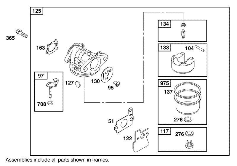 Carburetor Assembly Engine GTS 200 Only on 20789
