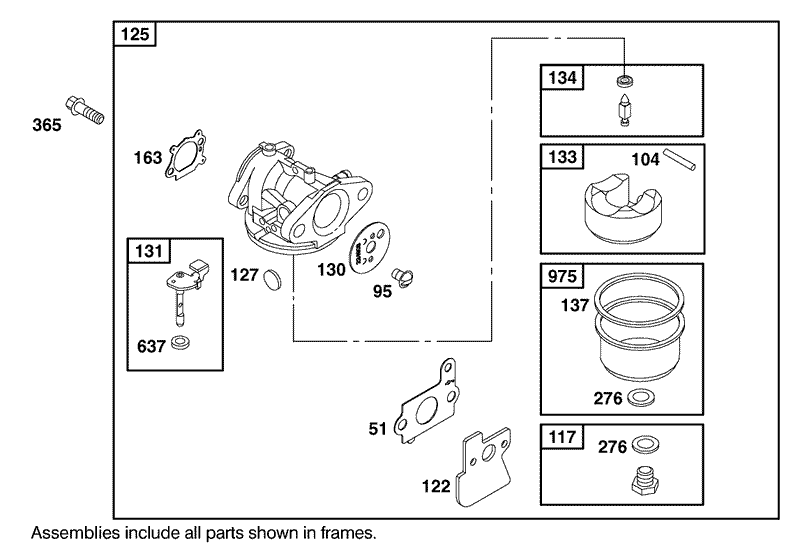 Carburetor Assembly Engine GTS 200 Only on 20791