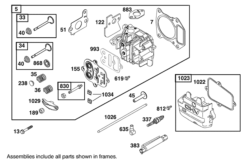 Cylinder Head Assembly Engine GTS 200 Only on 20791