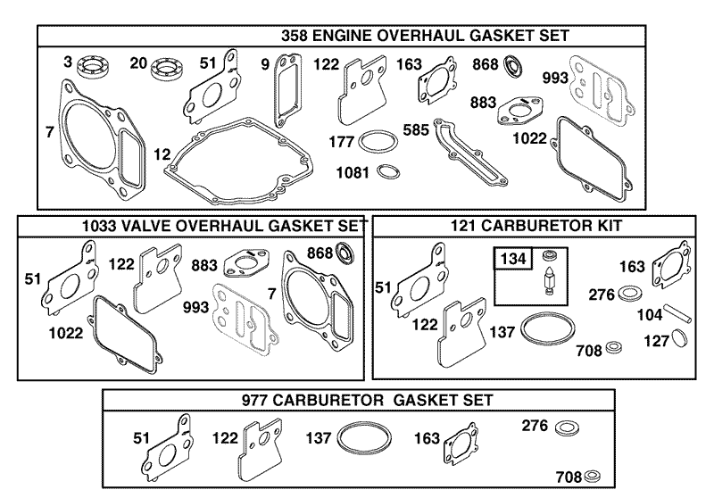 Gasket Assembly Engine GTS 200 Only on 20789