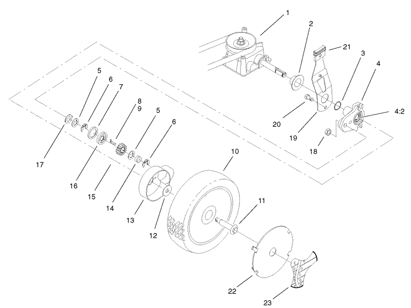 Gearcase and Wheel Assembly
