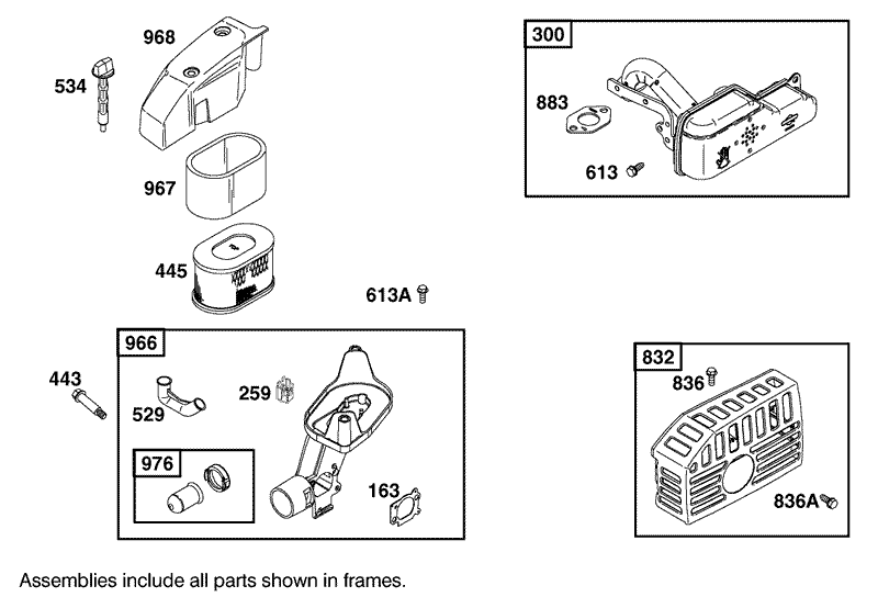 Air Cleaner Assembly Engine GTS 200 only on 20789