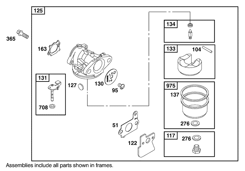 Carburetor Assembly Engine GTS 200 only on 20789