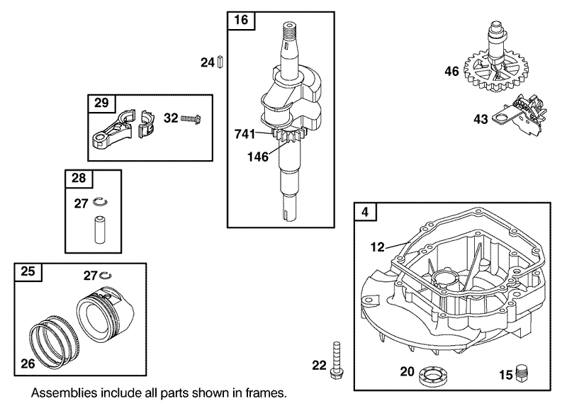 Crankshaft Assembly Engine GTS 200 only on model 20791