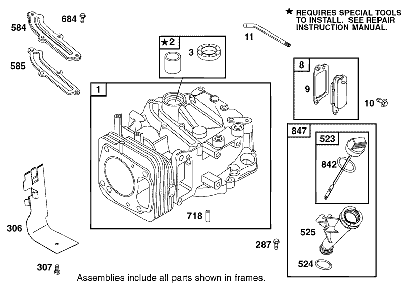 Cylinder Assembly Engine GTS 200 only on 20791