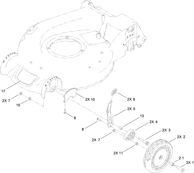 Front Wheel and Height of Cut Assembly