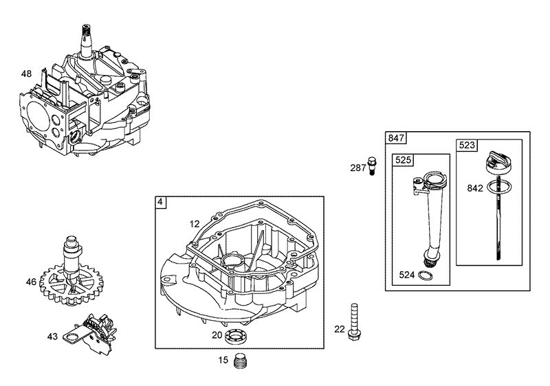 Crankcase Assembly Briggs and Stratton 125K02 0194 E1