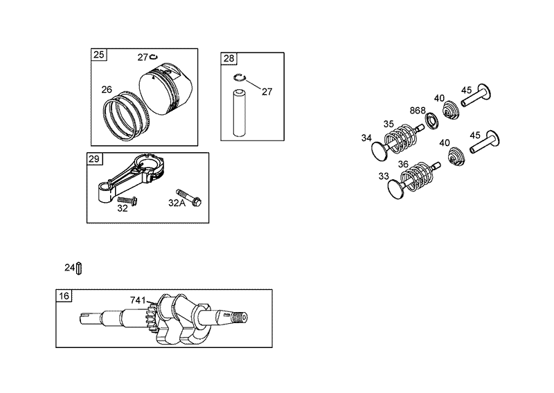 Crankshaft Assembly Briggs and Stratton 125K02 0194 E1