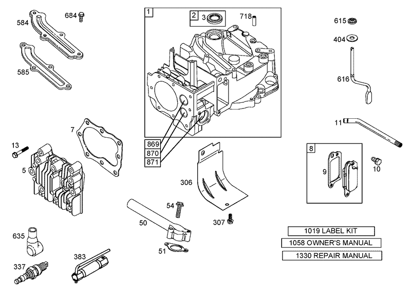 Cylinder Assembly Briggs and Stratton 125K02 0194 E1