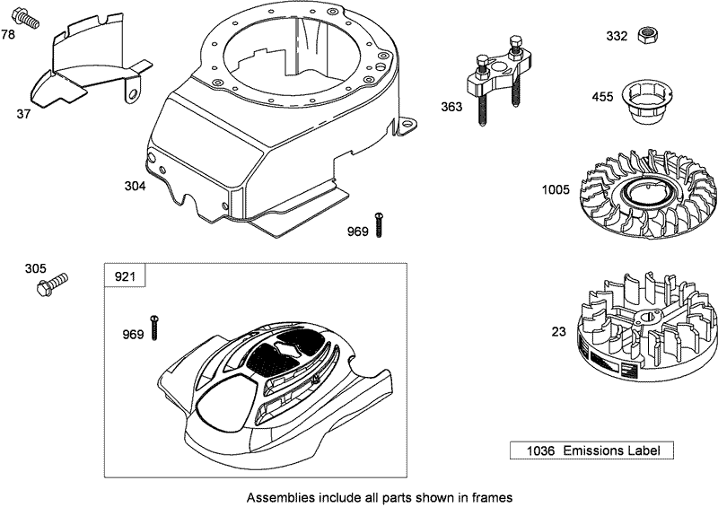 Blower Housing Assembly Briggs and Stratton 126T02 0230 B1