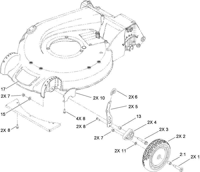 Front Wheel and Height of Cut Assembly