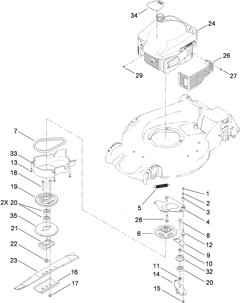 Engine and Blade Assembly