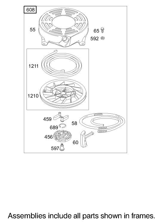 Starter Assembly Briggs and Stratton 122602 0120 E1