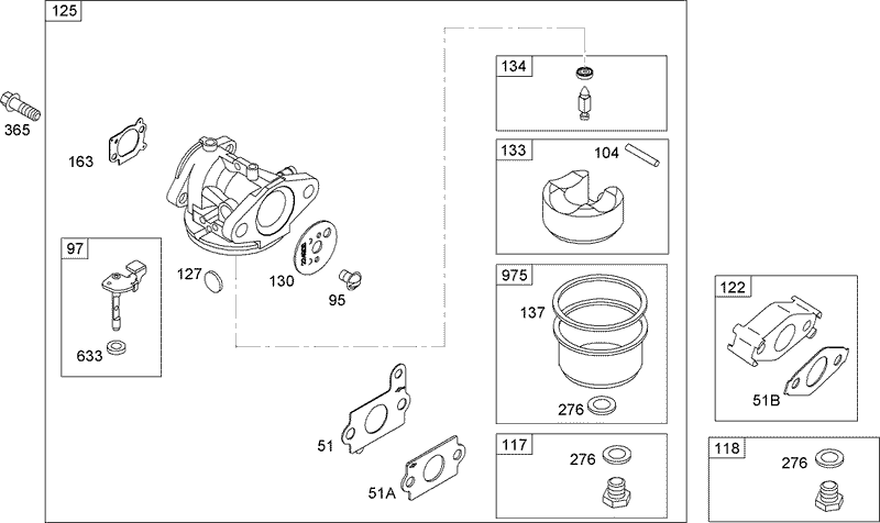 Carburetor Assembly Briggs and Stratton 122602 0207 B1