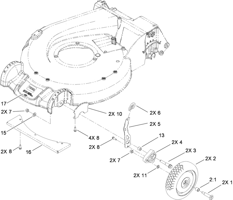 Front Wheel and Height of Cut Assembly