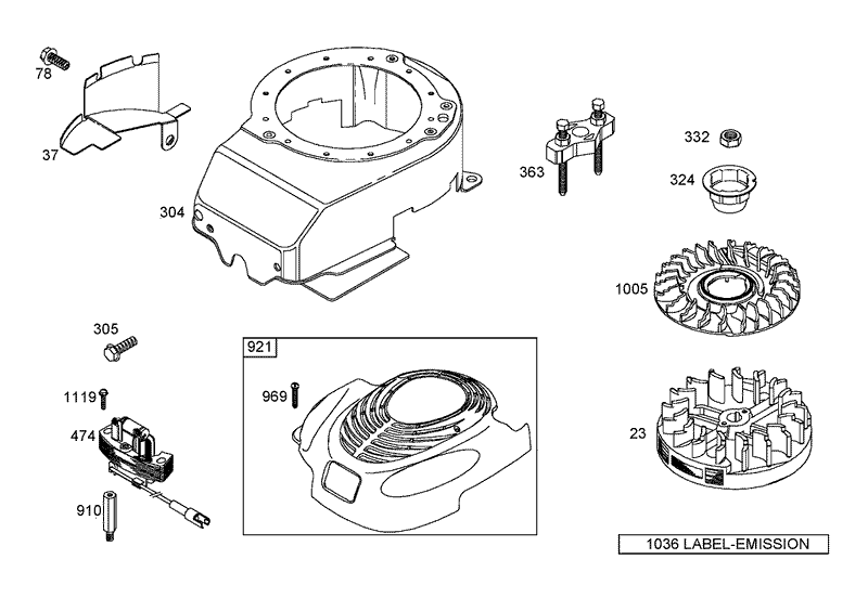 Blower Housing Assembly Briggs and Stratton 125K07 0195 E1