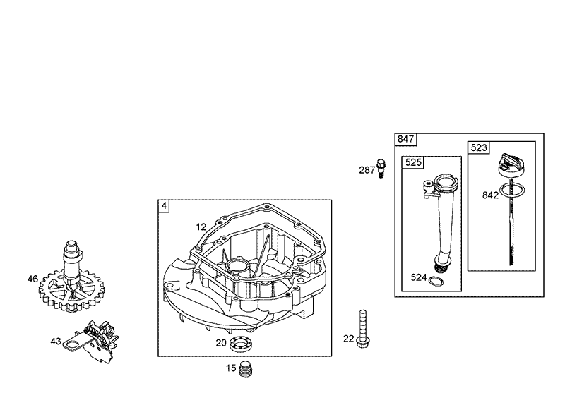 Crankcase Assembly Briggs and Stratton 125K07 0195 E1