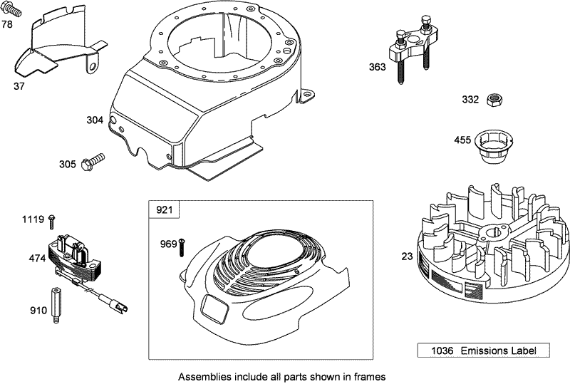 Blower Housing Assembly Briggs and Stratton 126T07 0234 B1