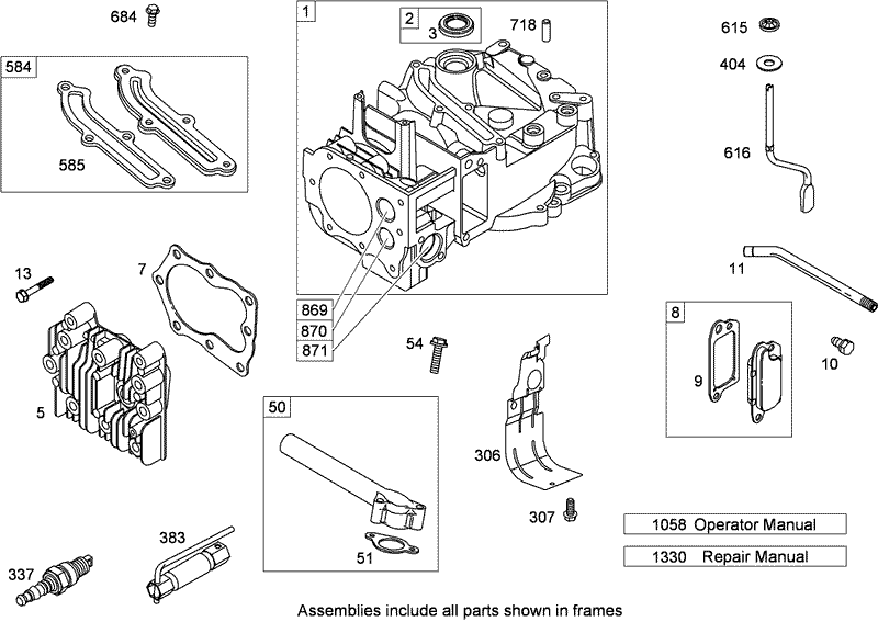 Cylinder Assembly Briggs and Stratton 126T07 0234 B1