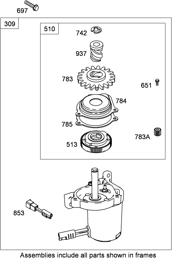 Electric Starter Assembly Briggs and Stratton 126T07 0234 B1