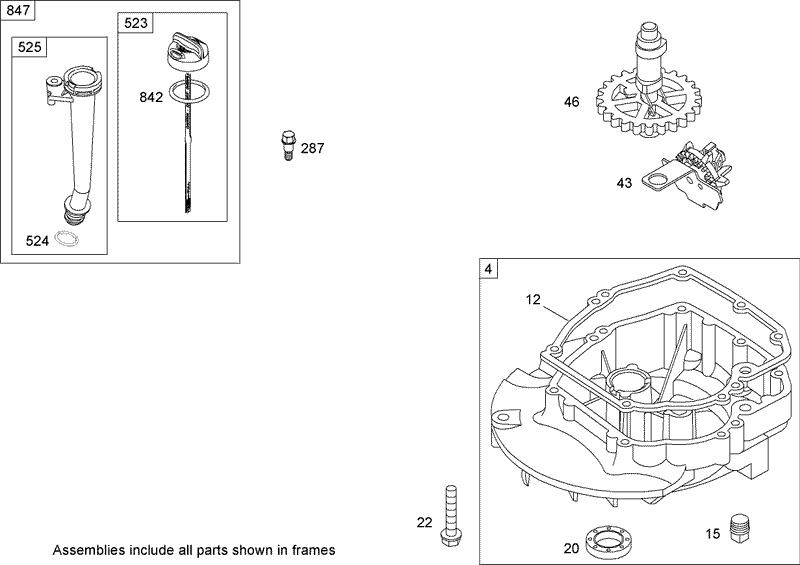 Crankcase Assembly Briggs and Stratton 122607 0208 B1