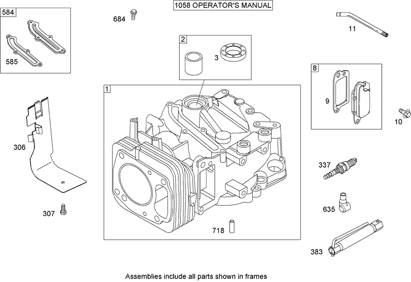 Cylinder Assembly Briggs and Stratton 122607 0208 B1
