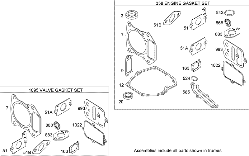 Gasket Kit Briggs and Stratton 122607 0208 B1