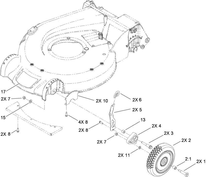 Front Wheel and Height of Cut Assembly