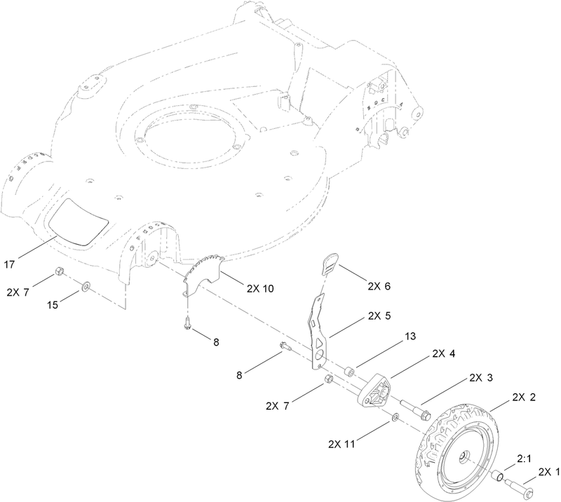 Front Wheel and Height of Cut Assembly