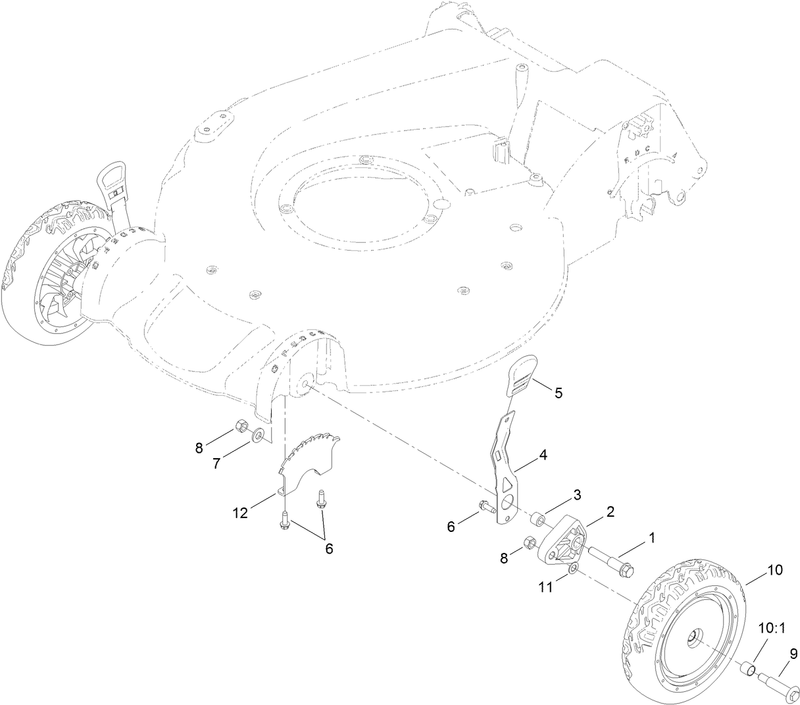Front Wheel and Height of Cut Assembly