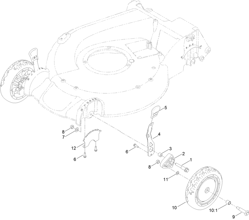 Front Wheel and Height of Cut Assembly