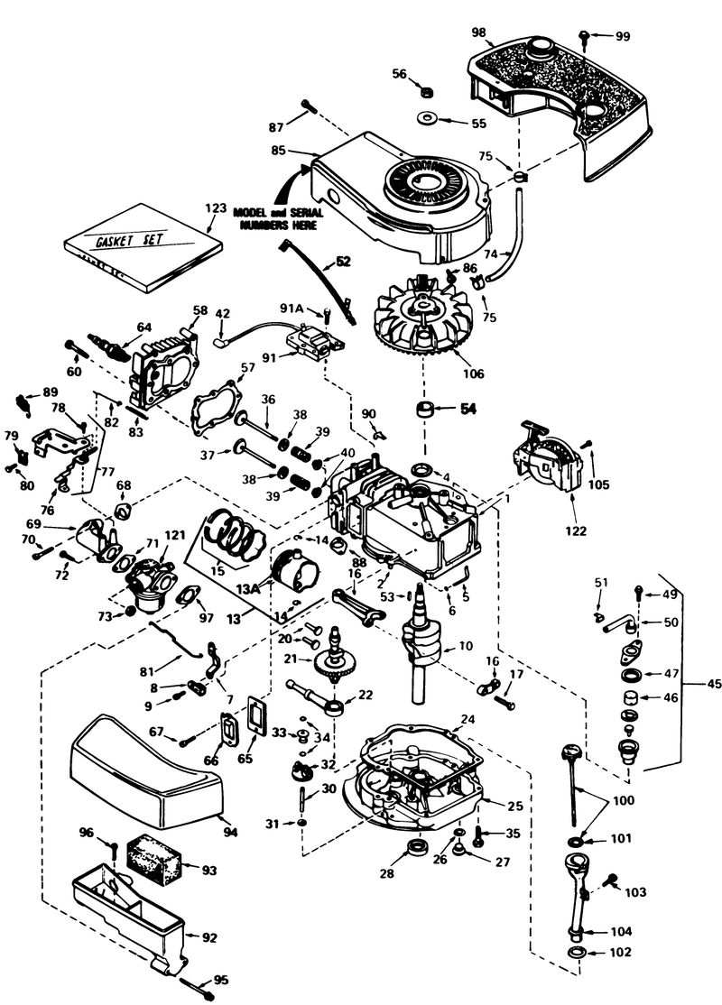 Engine Tecumseh Model No Tnt 100 10077e