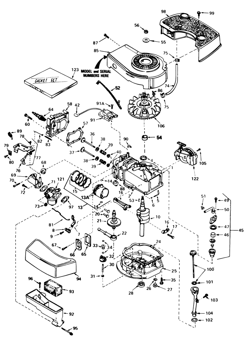 Engine Tecumseh Model No Tnt 100 10077e