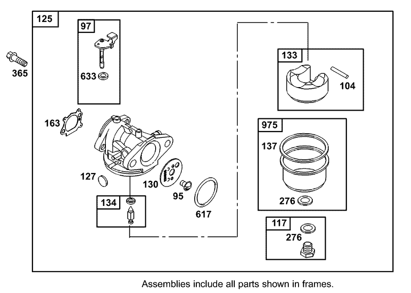 Carburetor Overhaul Kit Assembly Briggs and Stratton Model 12F802 1770 B1