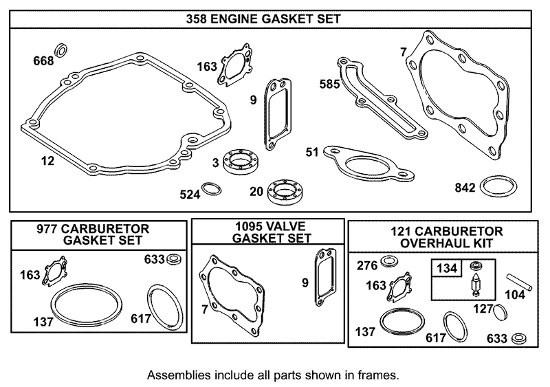 Gasket Assembly Briggs and Stratton Model 12F802 1770 B1