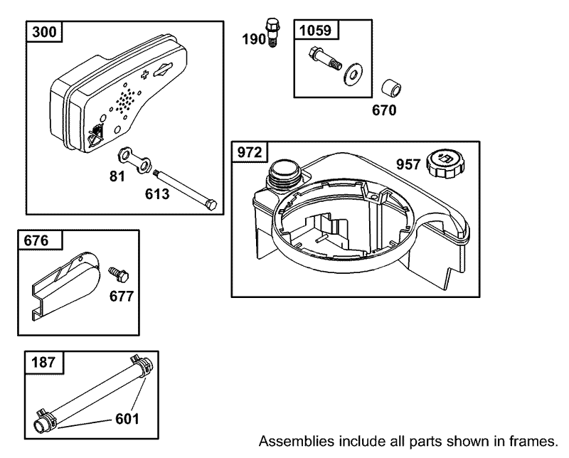 Muffler and Fuel Tank Assembly Briggs and Stratton Model 12F802 1770 B1