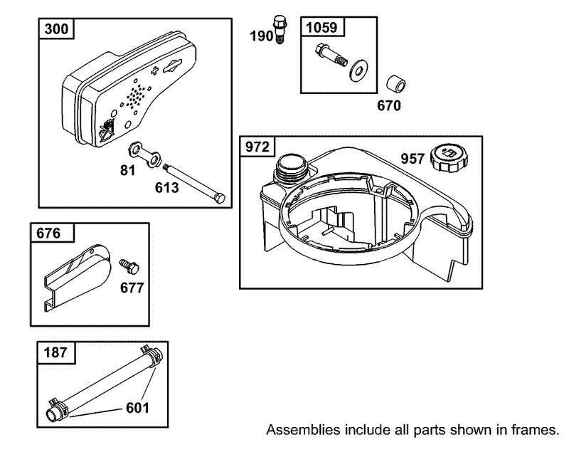Muffler and Fuel Tank Assembly Briggs and Stratton 12F802 1770 B1