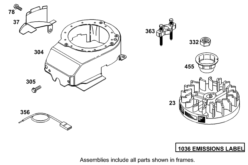 Flywheel and Blower Housing Assembly Briggs and Stratton 12F802 1770 B1
