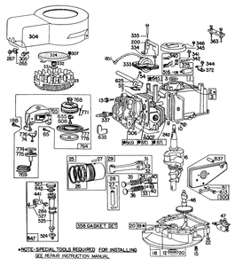 Briggs and Stratton Engine Model and Type No 92508-1071-01 Model 20815 Briggs and Stratton Engine Model and Type No 92508-1080-01 Model 20830
