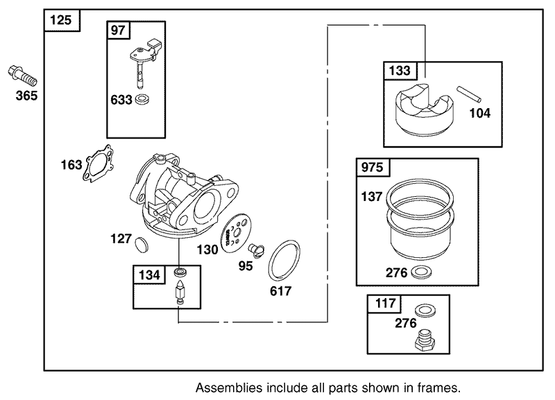 Carburetor Overhaul Kit Assembly Briggs and Stratton Model 12F802 1770 B1