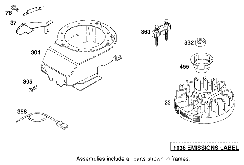 Flywheel and Blower Housing Assembly Briggs and Stratton Model 12F802 1770 B1