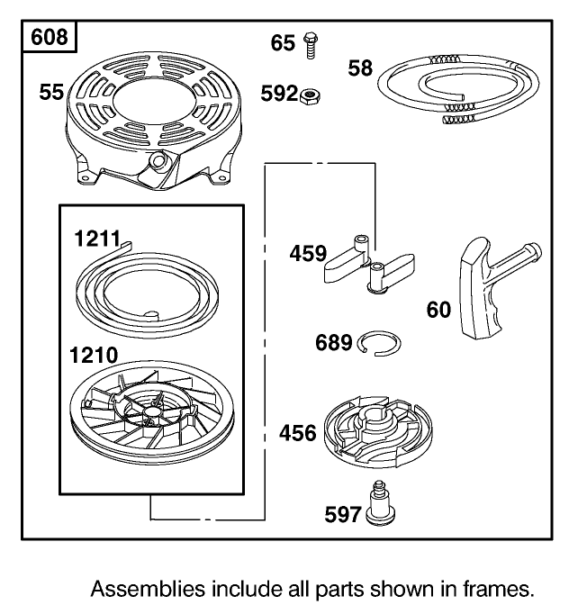 Starter Assembly Briggs and Stratton Model 12F802 1770 B1
