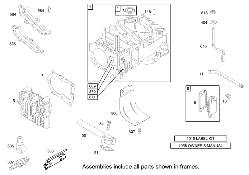 Cylinder Assembly Briggs and Stratton Model 12H802 1720 B1
