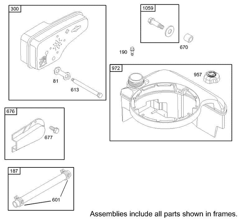Muffler and Fuel Tank Assembly Briggs and Stratton Model 12H802 1720 B1