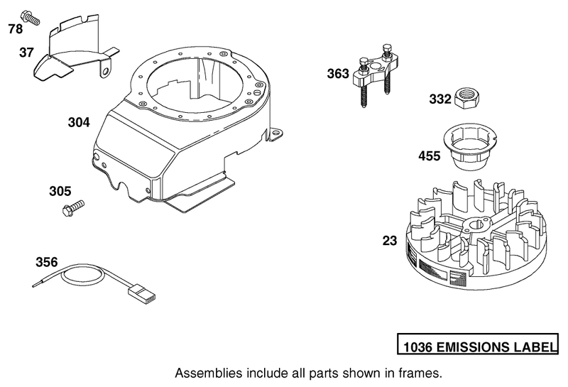 Flywheel And Blower Housing Assembly Briggs And Stratton Model 12f802 1770 B1