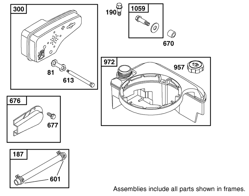 Muffler And Fuel Tank Assembly Briggs And Stratton Model 12f802 1770 B1