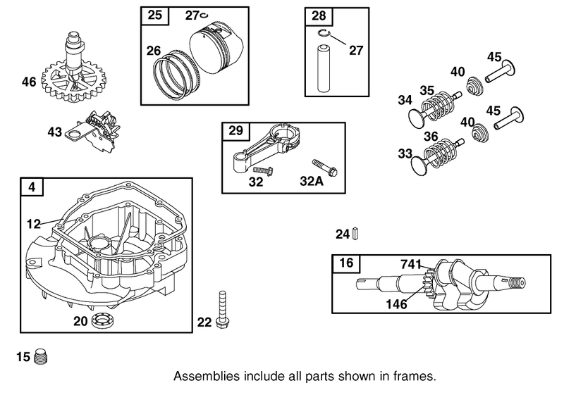 Crankcase Crankshaft Piston And Valve Assembly Briggs And Stratton Model 12f802 1770 B1